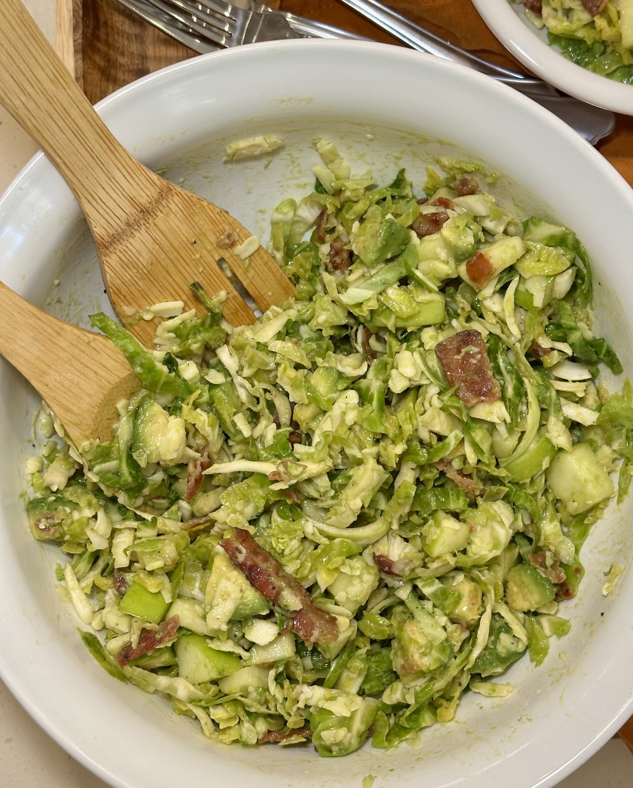 Easy Shredded Brussels Sprouts Salad with Zesty Bacon Vinaigrette